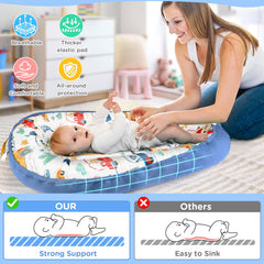 KISS GOLD lounger thickened mattress offers cushioned surface for tummy time and seated play.