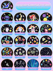 KISTRA Star Projector ceiling patterns demonstrate planetarium-like projection for kids' rooms.