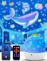 KISTRA star projector crown-appearance fills ceiling with dreamy patterns for bedtime