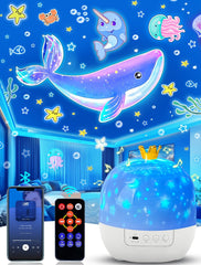 KISTRA star projector crown-appearance fills ceiling with dreamy patterns for bedtime