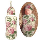KiuLoam vintage-pink-rose-swaddle-blanket creates cozy newborn sleep with soft fabric.