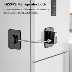 KIZZHISI fridge lock 4-pack on fridge door shows tool-free installation