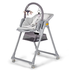 Kinderkraft LASTREE foldable high chair grey ready for compact storage