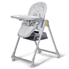Kinderkraft LASTREE grey high chair backrest reclining for comfort