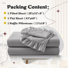 KKJIAF toddler sheet set fitted sheet grey with secure elastic for snug fit