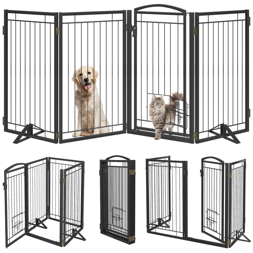 Klarana 36-inch tall dog gate front view highlighting durable all-metal construction for reliable containment.