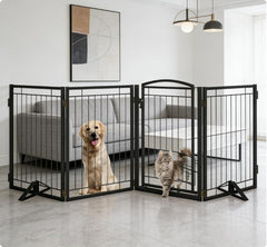 Klarana dog gate 4-panel 32 tall foldable shows barrier for wide openings