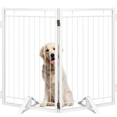 Klarana metal-free-standing dog gate folded panel showcases compact storage-friendly setup for doorways.