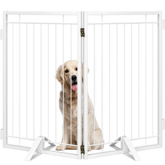 Klarana metal-free-standing dog gate folded panel showcases compact storage-friendly setup for doorways.