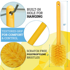 KLEEN HANDLER Goblet Cleaning Brush close-up shows a durable plastic handle.