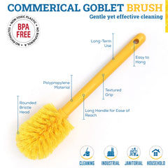 KLEEN HANDLER Goblet Cleaning Brush with rounded bristle head for tight-space scrubbing.