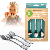 Kleynimals Arctic Friends polar bear baby fork, durable stainless steel for safe feeding.
