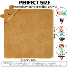 KLHYIT hooded towel 31.5x31.5 inch square provides generous coverage.