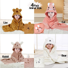 KLHYIT hooded towel with absorbent fabric for quick-dry after bath.