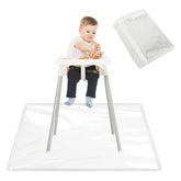 Klmnop 3pack splat mat under high chair clear protects floors from spills.