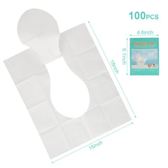 KLOLKUTTA seat cover being unfolded on a public toilet seat for use.