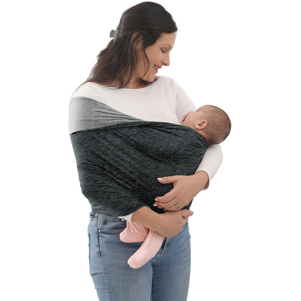 Kloovete Baby Wrap Carrier close-up of Heather Grey fabric for breathable comfort.