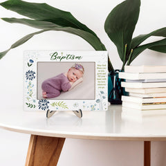 KLYTINK baptism frame blue cross-top design adds meaningful symbolism