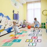 KMOTASUO 20-number hopscotch floor decal setup promotes active play and number recognition.