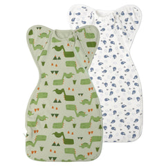 Knirose arms-up swaddle back view calms startle reflex for peaceful sleep.