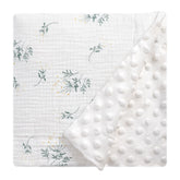 Knirose Cotton Muslin Front Fluffy-Backed Swaddle, front view, breathable comfort for newborn sleep.