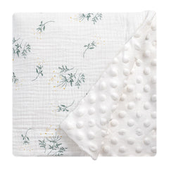 Knirose Cotton Muslin Front Fluffy-Backed Swaddle, front view, breathable comfort for newborn sleep.
