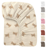 Knirose muslin crib sheet shows soft skin-contact comfort.
