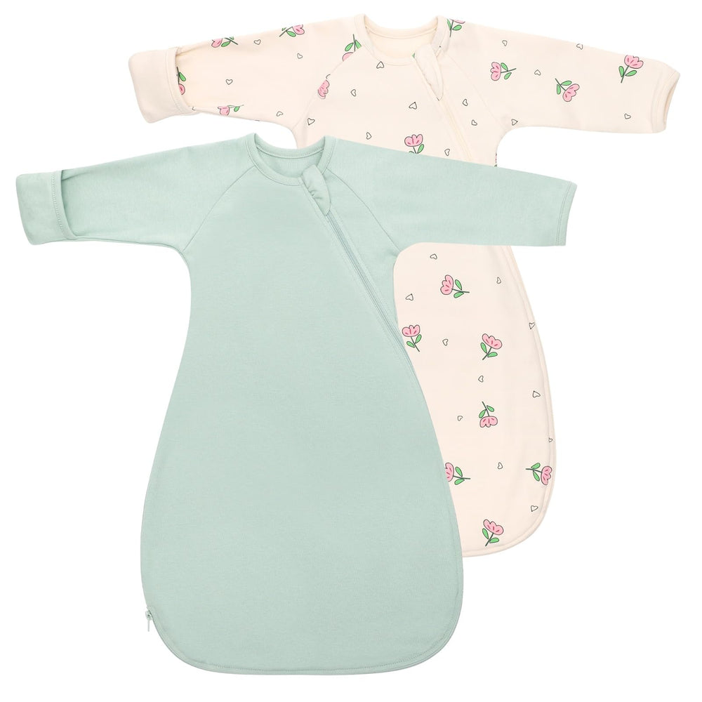 Knirose newborn swaddle sack arms up sleeves promotes secure sleep.