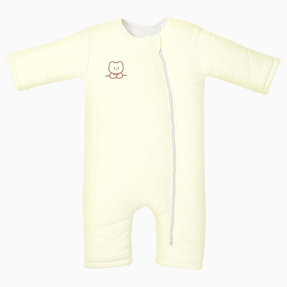 Knirose sleep sack front view with snug fit for calmer naps