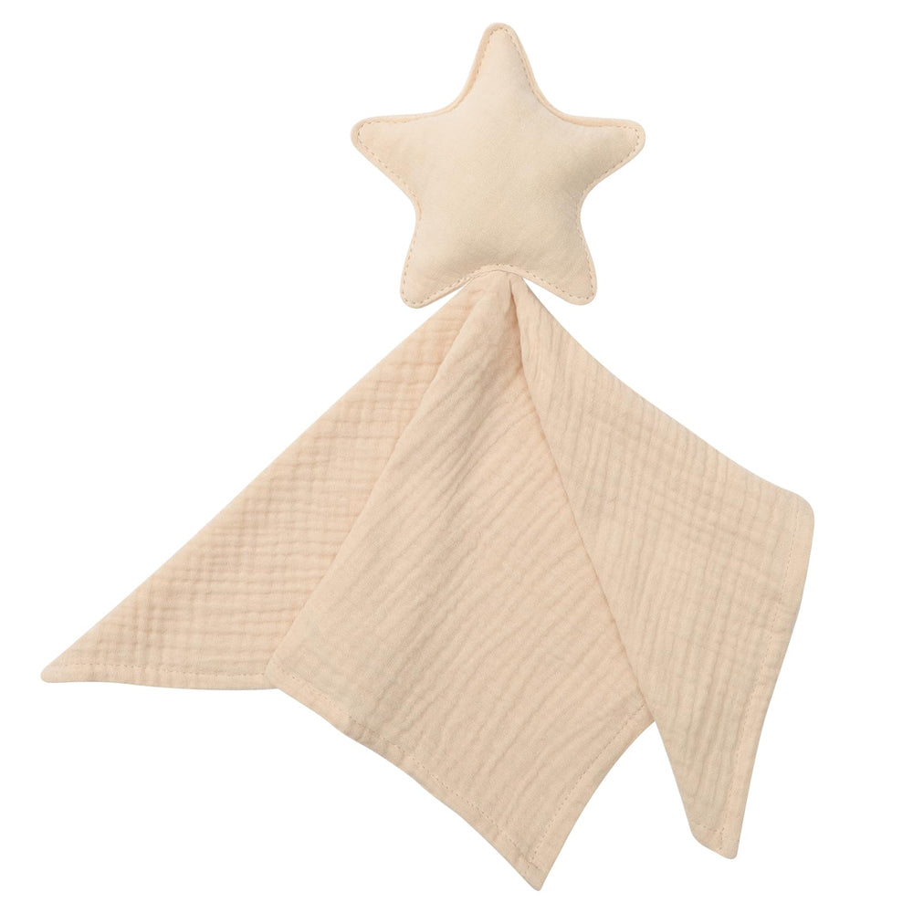 Knirose premium soft muslin cotton lovey star close-up, breathable fabric for newborn comfort.