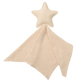 Knirose premium soft muslin cotton lovey star close-up, breathable fabric for newborn comfort.