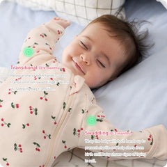 Knirose Swaddle Sack sleeves open and closed show adjustability.
