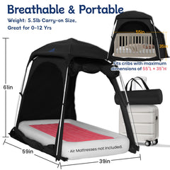 Knocloc sleep tent with two doors enables easy parent access