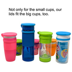 Koaii Baby lids orange Miracle 360 on cup seals sip edge for mess-free trips.