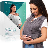 Koala Babycare baby wrap worn front view showing easy wear and universal fit