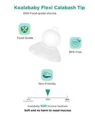 Koalababy nasal aspirator dishwasher-safe tips ensure quick, hygienic cleaning after use.