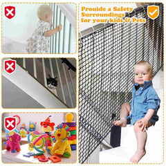 Kobadi balcony netting hole-size close-up demonstrates safe small openings for children and pets.