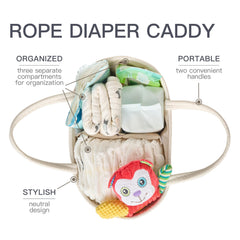 Kodomoore diaper caddy inner compartments keep items neatly organized for quick changes.