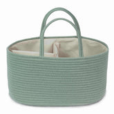 Kodomoore diaper caddy large sage green front view shows roomy storage for baby essentials.
