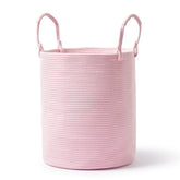 Kodomoore laundry basket in light pink, wide view adds subtle elegance to any room.