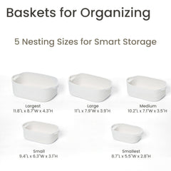 Kodomoore storage basket set medium size on shelf demonstrates versatile multi-purpose storage.