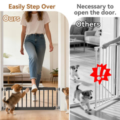 KODYRU Short Dog Gate step-over design enables easy adult access.
