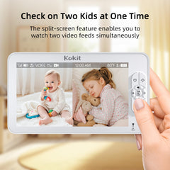 Kokit 7 inch HD display offers clear at a glance view of babies