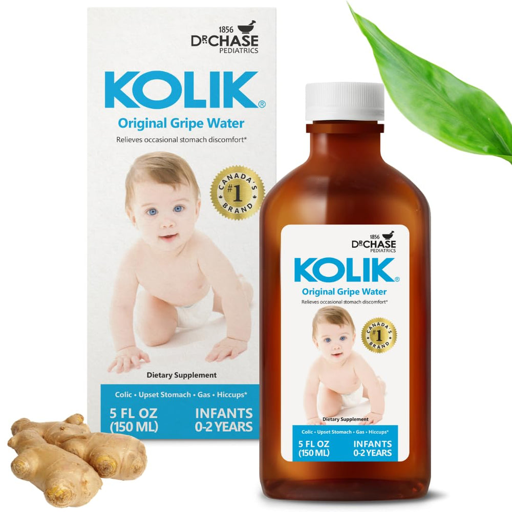 Dr. Chase Kolik Gripe Water bottle front view for gentle baby gas relief