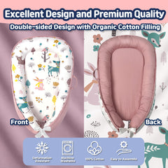 Kombi Baby Lounger Nest foam base closeup highlights 1.6-inch cushioned support.