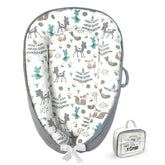 Kombi Baby Lounger nest closeup shows breathable organic cotton and padded surround