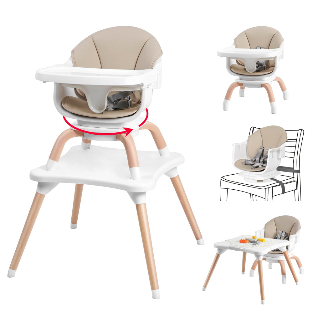 Komcot baby high chair 7-in-1 conversion in action supports growing meals