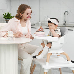 Komcot high chair table and chair set supports meals and learning at once.