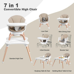 Komcot baby high chair tray-position offers adjustable feeding and play setup