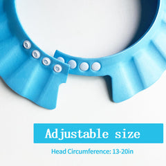 KOMIDK EVA material shower cap in blue is BPA-free and durable.